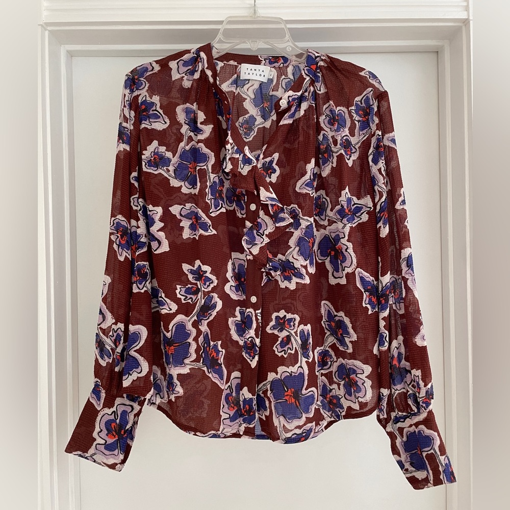 Tanya Taylor painted floral blouse - size 4